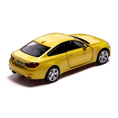 Машина металлическая BMW M4 COUPE, 1:32, инерция, открываются двери, цвет жёлтый