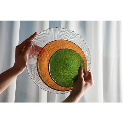 Тарелка стеклянная подстановочная «Фейверк», d=27 см, цвет прозрачный