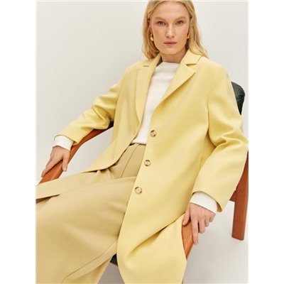 Пальто однобортное лимонного оттенка ELIS