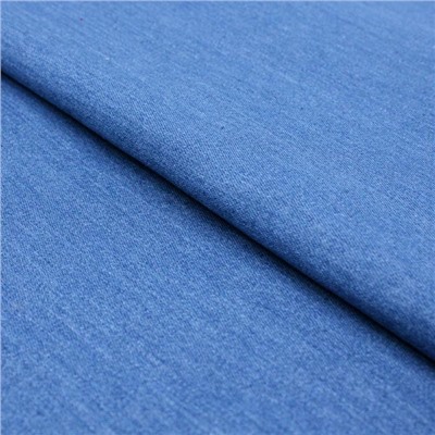 Ткань костюмная джинс, гладкокрашенный, хлопок, стрейч, ширина 150 см, цвет голубой