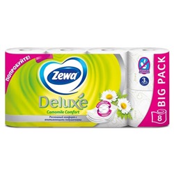 Туалетная бумага Zewa Deluxe Camomile Comfort, 3 слоя, 8 шт