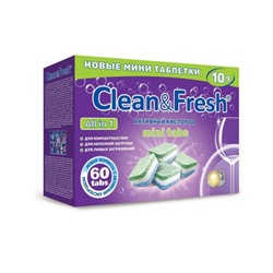 Таблетки для посудомоечных машин Clean&Fresh, мини, 60 шт