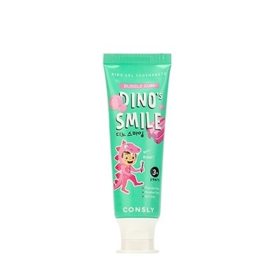 CNS KIDS Паста зубная гелевая детская Dino's Smile с ксилитом и вкусом жвачки, 60г Consly