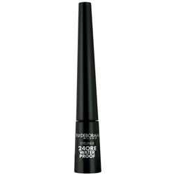 Подводка для век Deborah Eyeliner 24 Ore Waterproof, жидкая водостойкая, тон чёрный, 2.9 г