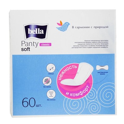 Ежедневные прокладки Bella Panty Soft Classic, 60 шт.