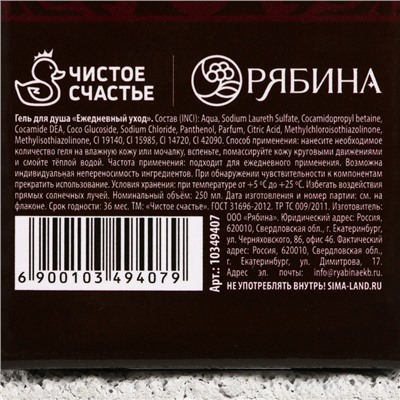 Гель для душа виски ЧИСТОЕ СЧАСТЬЕ «С Говым Годом!», 250 мл, аромат древесный с пряными нотами