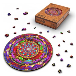 Фигурный деревянный пазл Infiniti Mandala, размер 22 × 22 см, 166 деталей