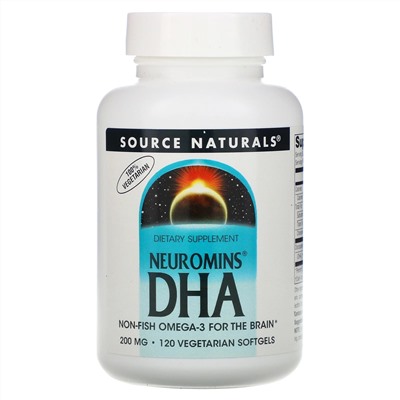 Source Naturals, Neuromins ДГК, 200 мг, 120 вегетарианских мягких таблеток