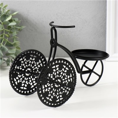 Подсвечник металл на1 свечу "Трёхколёсный велосипед" d=8 см чёрный 23х11,5х16 см