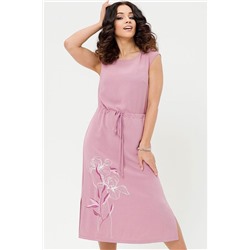 Платье летнее розового цвета с разрезами