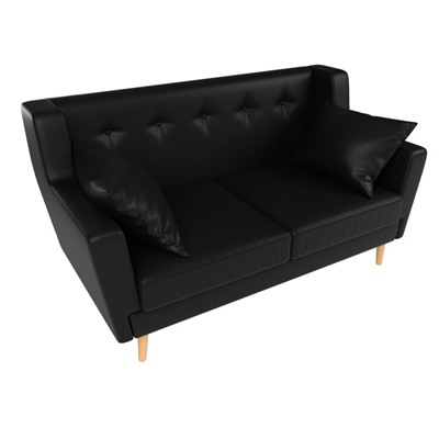 Прямой диван «Брайтон 2», без механизма, экокожа, цвет чёрный