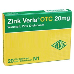 Zink (Цинк) Verla OTC 20 mg Filmtabletten 20 шт