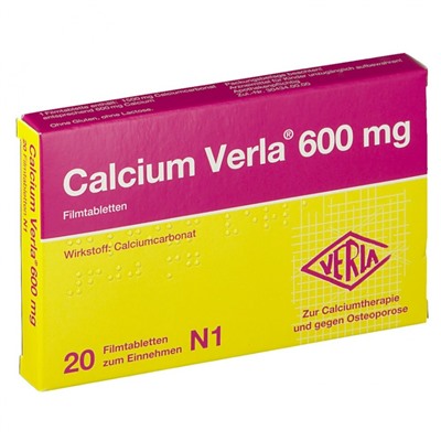 Calcium (Кальциум) Verla 600 mg Filmtabletten 20 шт