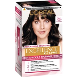 Крем-краска для волос L'Oreal Excellence Creme, тон 300 тёмно-каштановый