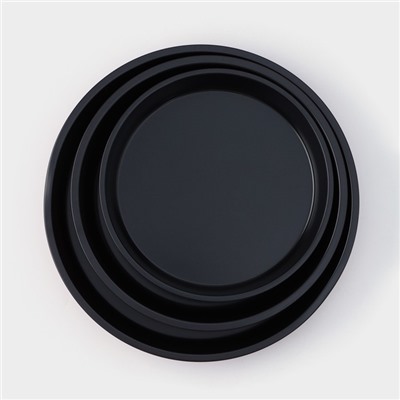 Набор форм для выпечки Доляна «Ренард. Круг», 3 предмета: d=32/28/24 см, антипригарное покрытие, цвет бордовый