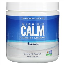 Natural Vitality, CALM Plus Calcium, антистрессовая смесь для напитков, оригинальная (без добавок), 226 г (8 унций)