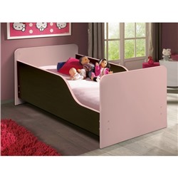 Кровать детская с бортом «Малышка №2», 600х1400 мм, цвет венге / светло-розовый