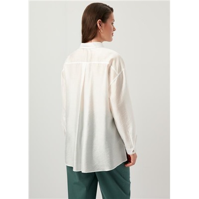 Блуза белая из вискозного шелка LALIS
