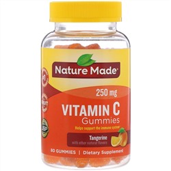 Nature Made, жевательные таблетки с витамином C, со вкусом мандарина, 250 мг, 80 шт.