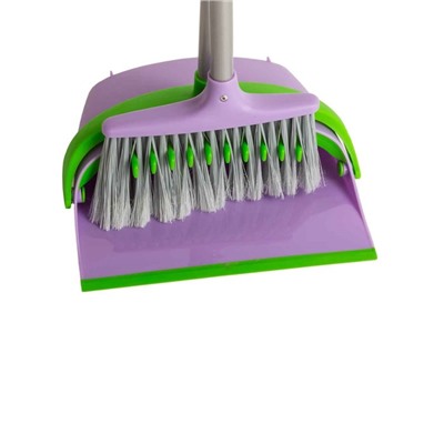 Набор для уборки ORION 3106: щетка, совок, цвет фиолетовый-зелёный