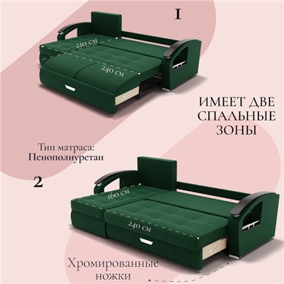 Угловой диван «Дубай 1», ППУ, механизм выкатной, угол левый, велюр, цвет квест 010