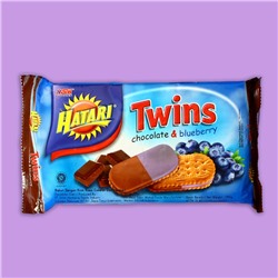 Бисквиты Hatari Twins Cream с шоколадом и черникой, 190 г