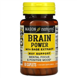 Mason Natural, Сила мозга с экстрактом шалфея, 60 капсул