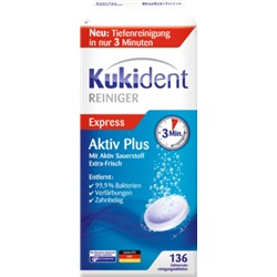Kukident Чистящее средство для зубного протеза таблетки AktivPlus, 136 шт