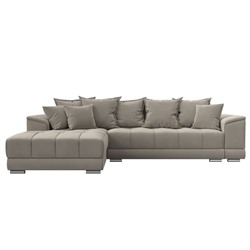 Угловой диван «НордСтар», левый угол, механизм еврокнижка, ППУ, микровельвет, бежевый