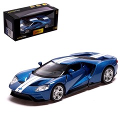 Машина металлическая FORD GT, 1:32, инерция, открываются двери, цвет синий