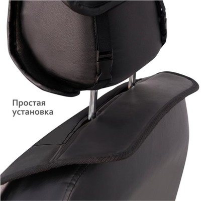 Накидка на сиденье универсальная VOIN Cover Plain, экокожа, комплект 1шт, поролон 7мм,черный   77718