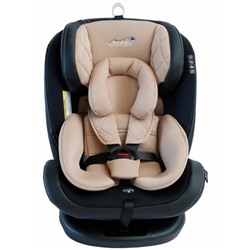 Автокресло детское Amarobaby ST-3, Isofix класс D, группа 0+/1/2/3, цвет бежевый