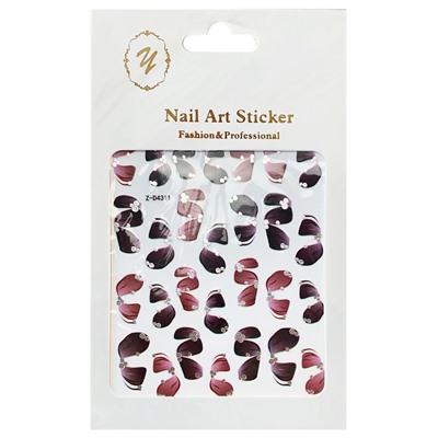 Nail Art Sticker, 2D стикер Z-D4311 (серебро)