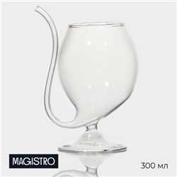 Бокал из стекла с трубочкой для вина Magistro «Пантера», 300 мл