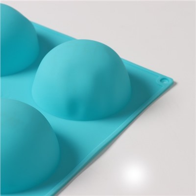 УЦЕНКА Форма силиконовая для выпечки Доляна «Полусфера», 27×18×3,5 см, 6 ячеек, d=7 см, 3,5 см, цвет МИКС