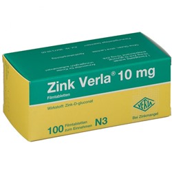 Zink (Цинк) Verla 10 mg Filmtabletten 100 шт