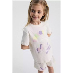Пижама для девочки бежевая с шортами Vulpes 1014SS24