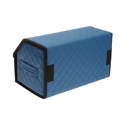 Органайзер кофр в багажник автомобиля Cartage саквояж, экокожа стеганая, 50 см, синий