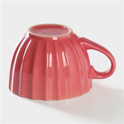 Кружка керамическая Доляна «Ноэми», 430 мл, цвет розовый