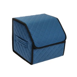 Органайзер кофр в багажник автомобиля Cartage саквояж, экокожа стеганая, 30 см, синий