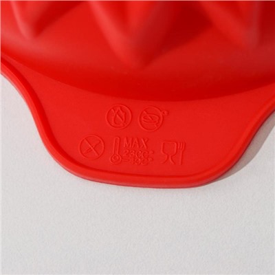 Форма для выпечки Доляна «Подсолнух», силикон, 15,3×13 см, внутренний размер 12×12×4,5 см, цвет красный