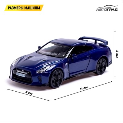 Машина металлическая NISSAN GT-R (R35), 1:32, открываются двери, инерция, цвет синий