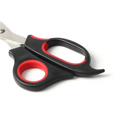 Ножницы-когтерезы средние с упором для пальца, чёрные с красным