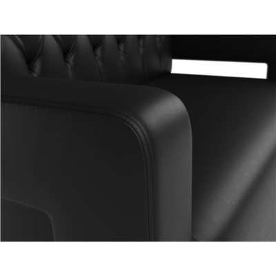 Прямой диван «Рамос Люкс», 2-х местный, без механизма, экокожа, цвет чёрный