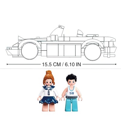 Конструктор гоночная машина Sluban Модельки, 264 детали, 6+