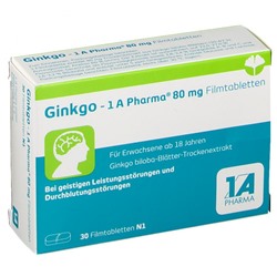 Ginkgo Гинкго (Гинкго) 1A Pharma 80 mg 30 шт
