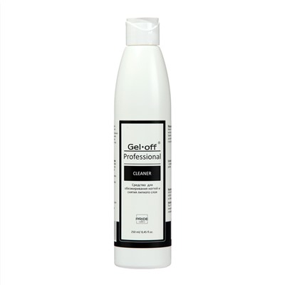 Средство для обезжиривания ногтей и снятия липкого слоя Gel*off Cleaner Professional, 250 мл