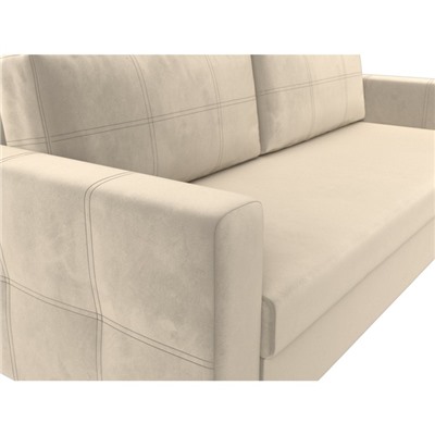 Прямой диван «Лига 006», механизм еврокнижка, микровельвет, цвет бежевый