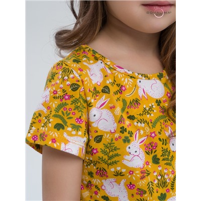 Платье Лето кролики на желтом
