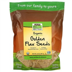 NOW Foods, Real Food, Органические семена золотого льна, 32 унции (907 г)